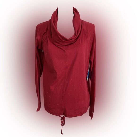 Columbia Top Women's XL Pink Speckled Kick Beach Cowl Neck Activewear Outdoor - Picture 1 of 9
